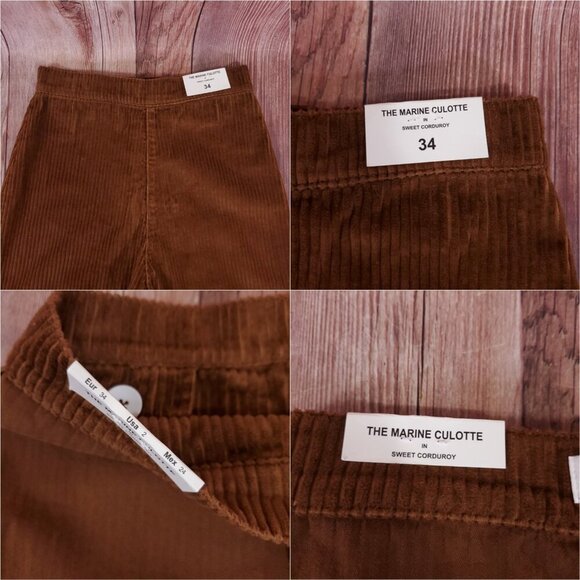 NWT Zara Womens Size 2 The Marine Culotte in Sweet Corduoiry Wide Leg Pants - Picture 7 of 15